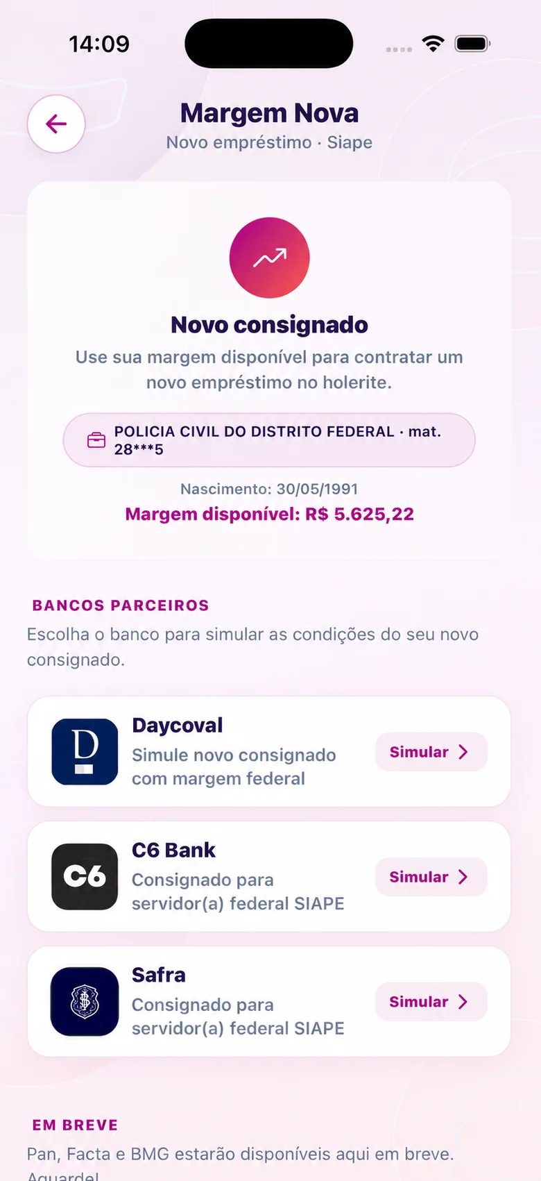 Bancos parceiros do SIAPE no app CIDAPAY